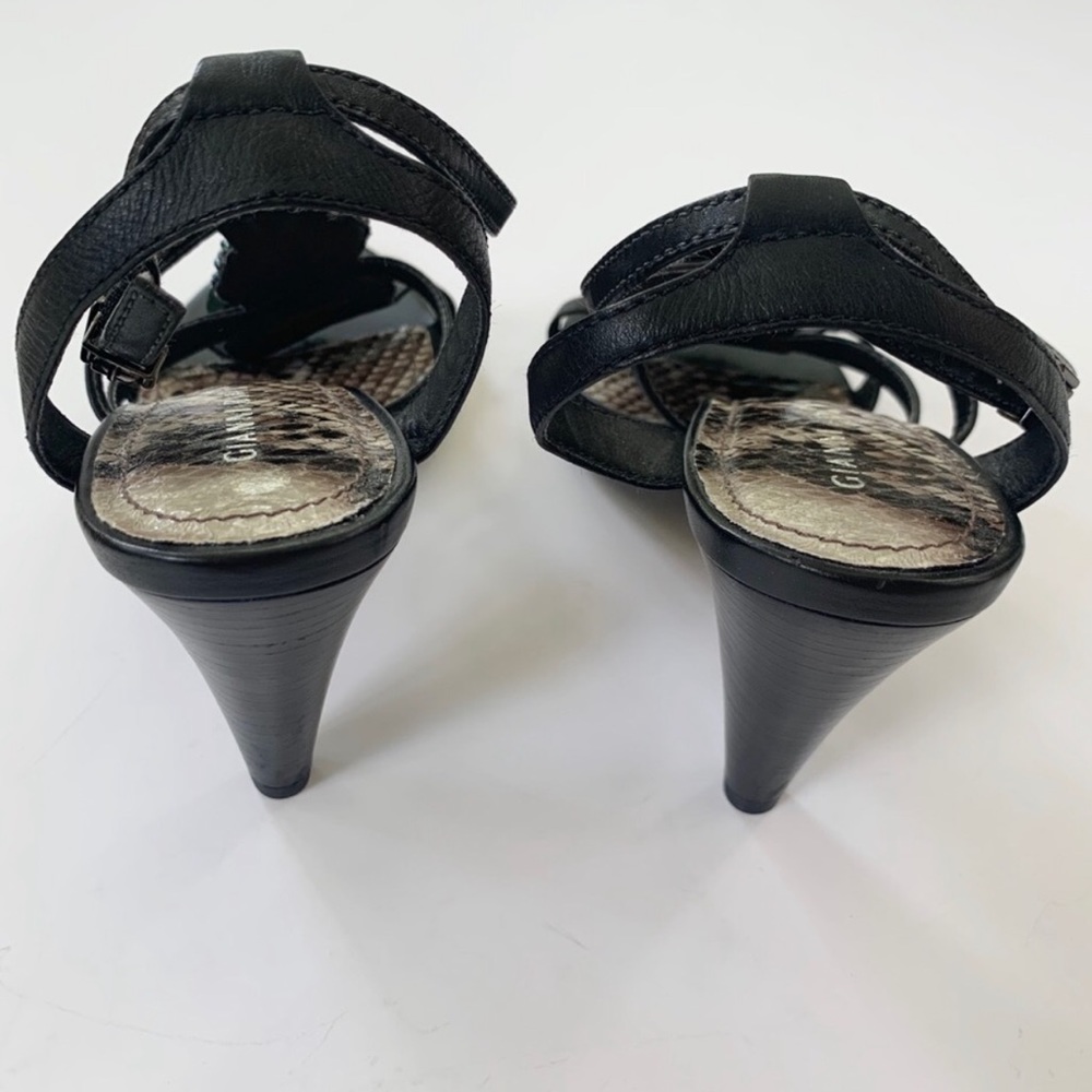 Gianni Bini Stone and Bead Strappy Heel Leather Sandals 8.5 - Picture 4 of 12